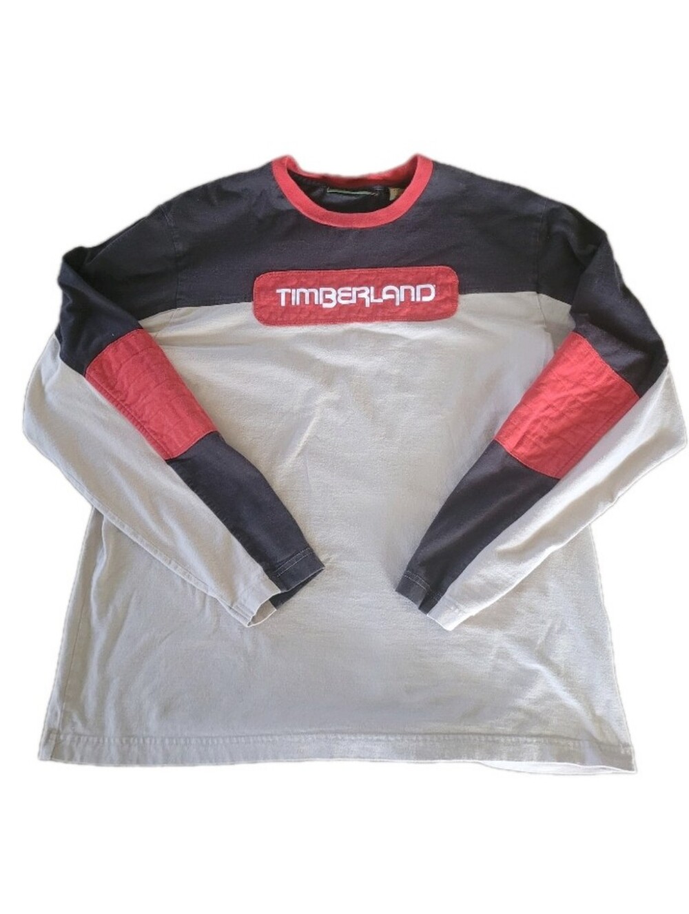 Vintage 90s Y2K Timberland Colorblock Long-Sleeve Streetwear Shirt Red Size XL